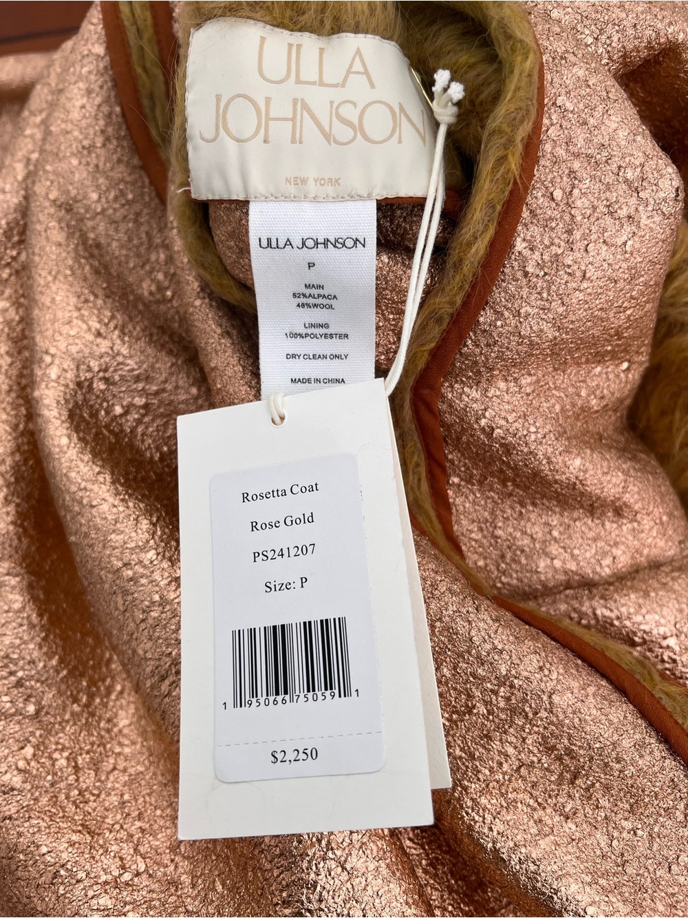 NWT Ulla Johnson Rosetta Alpaca Wool Reversible Belted Faux Fur Coat Size Petite - Picture 7 of 9